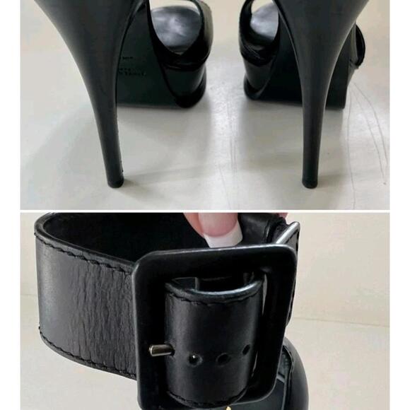 Yves Saint Laurent Platform Black Sandals Size 36.5/US 6.5 Heels - Picture 3 of 14